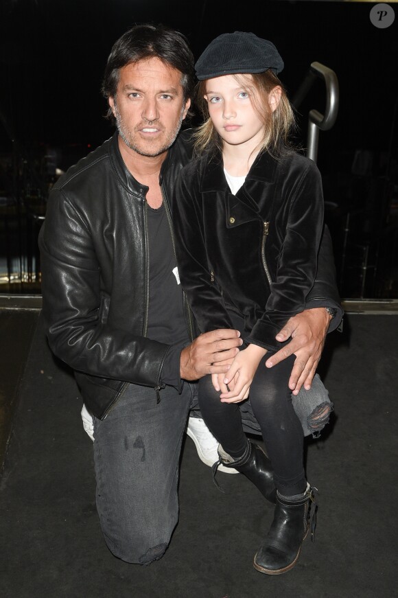 Exclusif - Samuel Torres (Brian du groupe Alliage) et sa fille Lou lors de la présentation en avant-première du nouveau film pour l'association Laurette Fugain au VIP Room. Paris, le 15 mai 2018. © Guirec Coadic/Bestimage