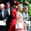 Cressida Bonas, portant une robe Eponine London, au mariage de son ex-boyfriend le prince Harry avec Meghan Markle le 19 mai 2018 à Windsor.