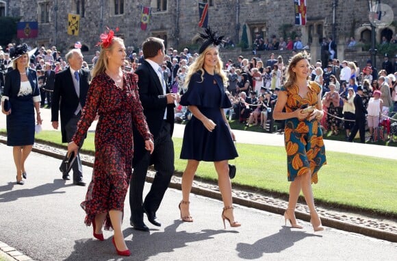 Chelsy Davy en robe Alaia au mariage de son ex-boyfriend le prince Harry avec Meghan Markle le 19 mai 2018 à Windsor.