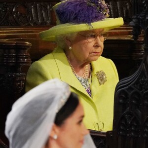 La reine Elizabeth II et le duc d'Edimbourg au mariage du prince Harry et de Meghan Markle le 19 mai 2018 à Windsor.