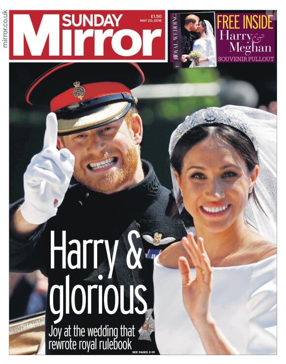 Les unes de quotidiens britanniques au lendemain du mariage du prince Harry et de Meghan Markle, le 20 mai 2018.