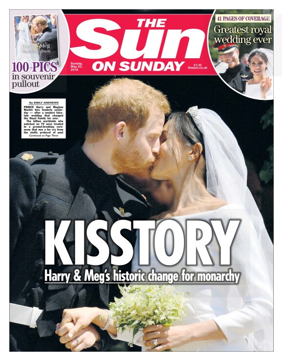 Les unes de quotidiens britanniques au lendemain du mariage du prince Harry et de Meghan Markle, le 20 mai 2018.
