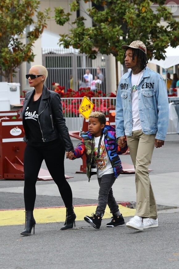 Exclusif - Amber Rose retrouve son ex mari Wiz Khalifa pour une journée en famille avec leur fils Sebastian et assister au concert de Taylor Swift à Pasadena, le 19 mai 2018