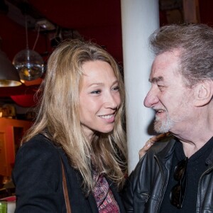Semi-Exclusif - Laura Smet et Eddy Mitchell - Soirée en l'honneur de Nathalie Baye, organisée par Louis Michel Colla, à La Chope des Puces, restaurant mythique de Marcel Campion à Saint-Ouen. Le 30 avril 2018 © Cyril Moreau / Bestimage