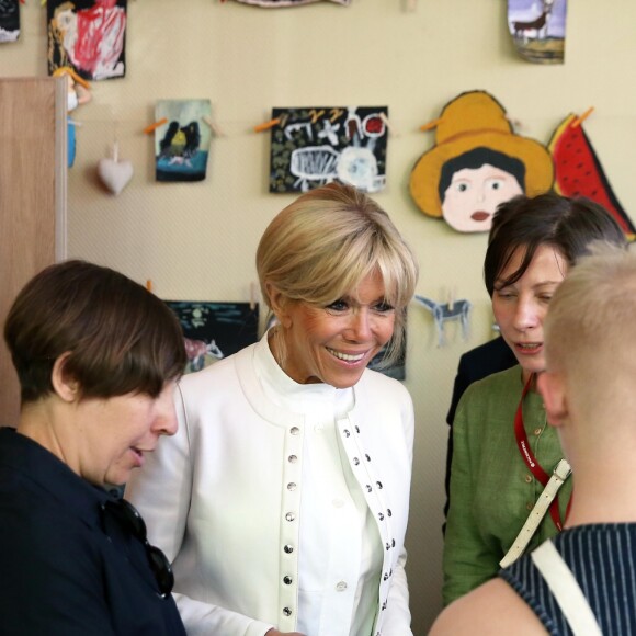 La première dame Brigitte Macron (Trogneux) visite le cirque Upsala à Saint-Pétersbourg, Russie, le 25 mai 2018. © Dominique Jacovides/Bestimage