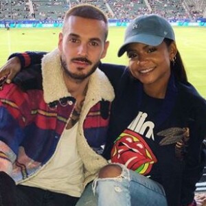 Christina Milian avec M. Pokora lors du match LA Galaxy-San José, à Los Angeles, le 25 mai 2018.