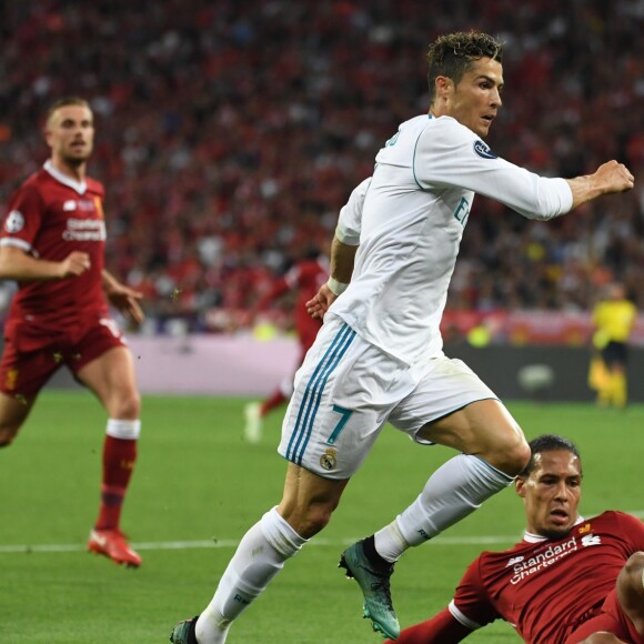 Cristiano Ronaldo lors du match Real Madrid - Liverpool FC en finale de la Champions League. Kiev, le 26 mai 2018.