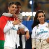 Cristiano Ronaldo en famille à Kiev lors de la finale de la Champions League. Le 26 mai 2018.