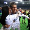 Cristiano Ronaldo et sa compagne Georgina Rodriguez à Kiev lors de la finale de la Champions League. Le 26 mai 2018.