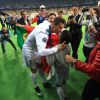 Cristiano Ronaldo en famille à Kiev lors de la finale de la Champions League. Le 26 mai 2018.