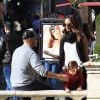Exclusif - Stacy Keibler fait du shopping avec son mari Jared Pobre et leur fille Ava à Hollywood le 3 décembre 2016