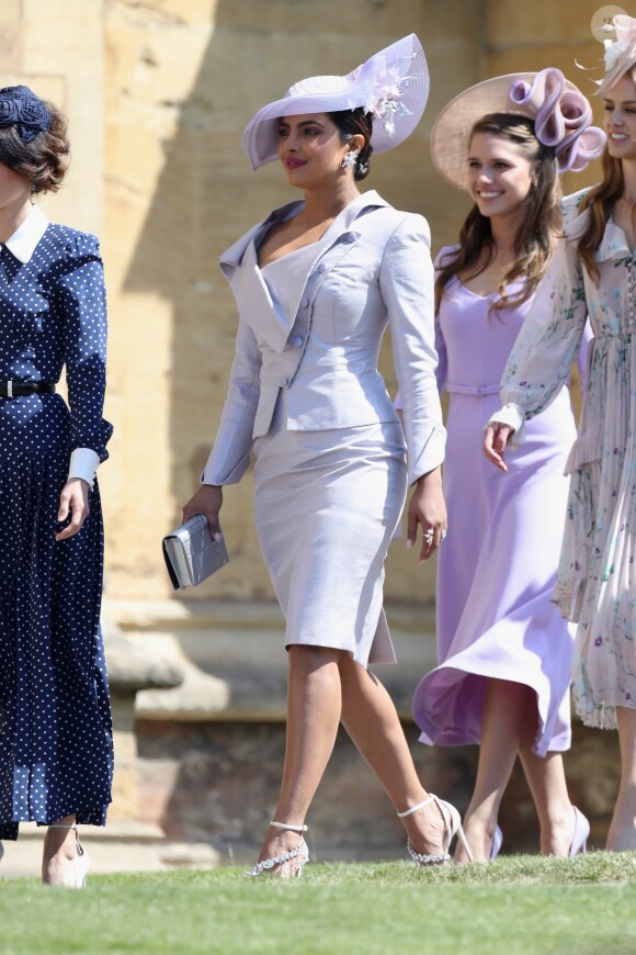 Priyanka Chopra - Les invités arrivent à la chapelle St. George pour le mariage du prince Harry et de Meghan Markle au château de Windsor, Royaume, Uni, le 19 mai 2018.