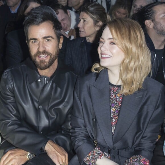 Michelle Williams, Justin Theroux, Emma Stone - Front Row - défilé de mode PAP Femme automne-hiver 2018/2019 « Louis Vuitton » à Paris le 6 mars 2018 © Olivier Borde / Bestimage