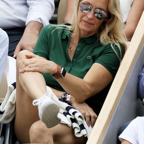 Estelle Lefébure dans les tribunes des internationaux de Roland Garros - jour 5 - à Paris, France, le 31 mai 2018.