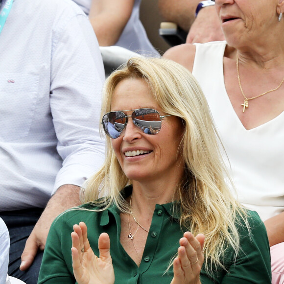 Estelle Lefébure dans les tribunes des internationaux de Roland Garros - jour 5 - à Paris, France, le 31 mai 2018.