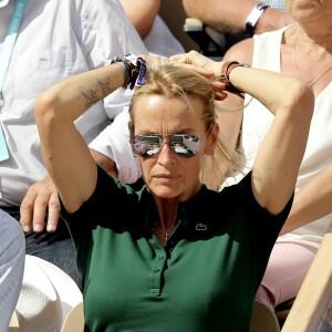 Estelle Lefébure dans les tribunes des internationaux de Roland Garros - jour 5 - à Paris, France, le 31 mai 2018.