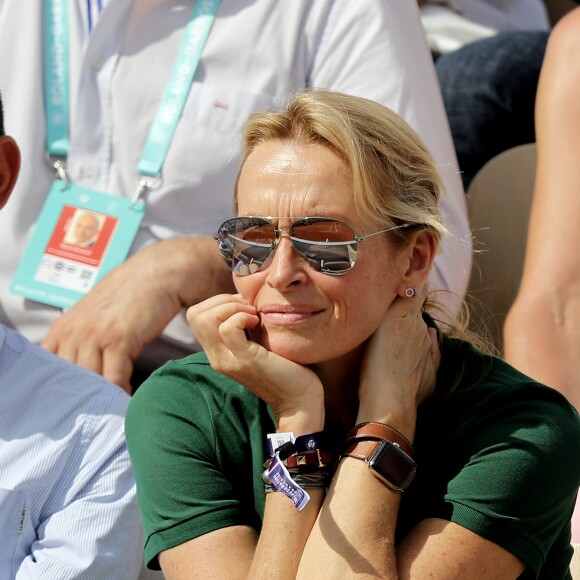 Estelle Lefébure dans les tribunes des internationaux de Roland Garros - jour 5 - à Paris, France, le 31 mai 2018.