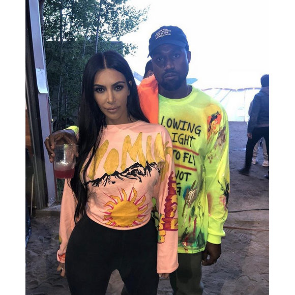 Kim Kardashian et Kanye West au Diamond Cross Ranch dans la vallée de Jackson Hole, dans le Wyoming. Mai 2018.