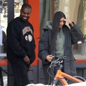 Exclusif - Kim Kardashian et son mari Kanye West à Jackson, dans le Wyoming. Le 10 mai 2018.