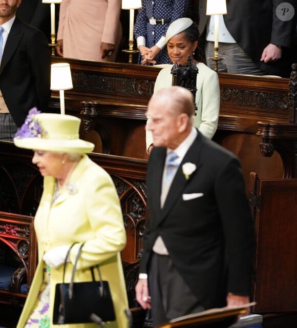 Doria Ragland, La reine Elisabeth II d'Angleterre et Le prince Philip, duc d'Edimbourg- Cérémonie de mariage du prince Harry et de Meghan Markle en la chapelle Saint-George au château de Windsor, Royaume Uni, le 19 mai 2018.