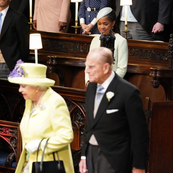 Doria Ragland, La reine Elisabeth II d'Angleterre et Le prince Philip, duc d'Edimbourg- Cérémonie de mariage du prince Harry et de Meghan Markle en la chapelle Saint-George au château de Windsor, Royaume Uni, le 19 mai 2018.