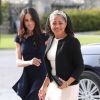 Meghan Markle et sa mère Doria Ragland arrivent à l'hôtel Cliveden House près de Windsor à la veille du Mariage du prince Harry et de Meghan Markle à Taplow le 18 mai 2018.