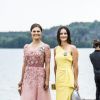 Exclusif - La princesse Victoria et la princesse Sofia de Suède lors du mariage de Louise Gottlieb et Gustav Thott à Hölö au sud de Stockholm le 2 juin 2018.