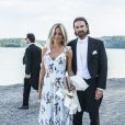 Carolina Neurath, Niclas Engsäll au mariage de Louise Gottlieb et Gustav Thott à Hölö au sud de Stockholm le 2 juin 2018.