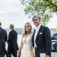 Sofi Fahrman, Fillip Engelbert au mariage de Louise Gottlieb et Gustav Thott à Hölö au sud de Stockholm le 2 juin 2018.