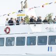 Mariage de Louise Gottlieb et Gustav Thott à Hölö au sud de Stockholm le 2 juin 2018 : après la cérémonie religieuse, les invités ont emprunté un ferry pour rejoindre le château de Tullgan, résidence d'été de la famille Gottlieb, pour la réception.