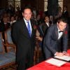 Mariage du conseiller regional PS Jean-Luc Romero et Christophe Michel a la mairie du XIIeme par le maire de Paris. Le 27 septembre 2013