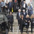 La petite-fille Delphine, la fille Patricia, et la compagne de Paulette Coquatrix, Anne Maitre - Obsèques de Paulette Coquatrix au crématorium du Père-Lachaise à Paris. Le 5 juin 2018