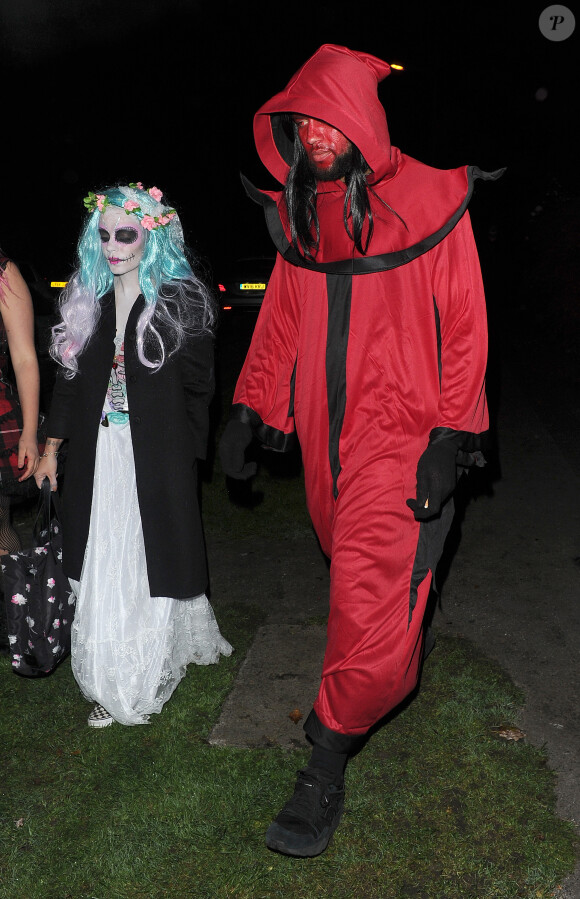 Lily Allen et son petit ami Dan Meridian - Arrivée des people à la soirée de Jonathan Ross pour Halloween à Londres, le 31 octobre 2016.