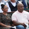 Mike Tyson et sa femme Lakiha Spicer dans les tribunes lors des internationaux de France de Roland Garros à Paris le 7 juin 2018. © Cyril Moreau / Bestimage