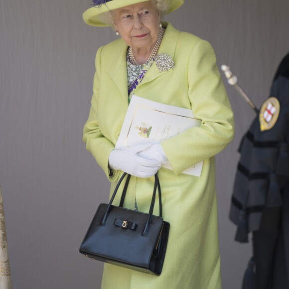 La reine Elisabeth II d'Angleterre - Les invités arrivent à la chapelle St. George pour le mariage du prince Harry et de Meghan Markle au château de Windsor, Royaume Uni, le 19 mai 2018.