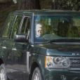 La reine Elisabeth II d'Angleterre sort en voiture du Château de Balmoral le jour du 20ème anniversaire de la mort de la princesse Lady Di. Balmoral, le 31 août 2017.