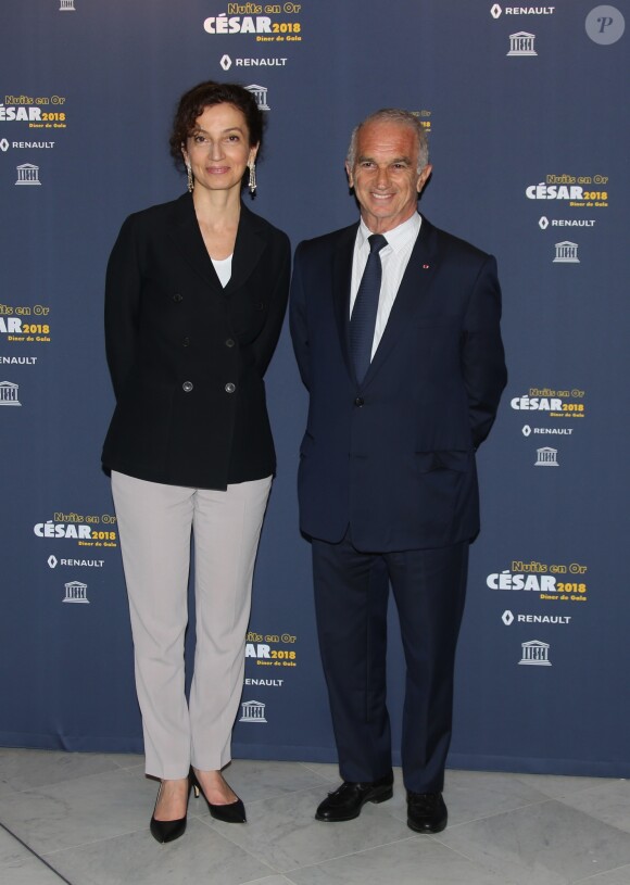 Audrey Azoulay, Alain Terzian - 8ème dîner de gala "Les nuits en Or 2018" organisé par l'Académie des César, à l'Unesco à Paris le 11 juin 2018. © Denis Guignebourg / Bestimage