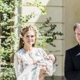 La princesse Madeleine de Suède et son mari, Christopher O'Neill en compagnie de leurs enfants, la princesse Leonore, le prince Nicolas et la princesse Adrienne - Baptême de la princesse Adrienne de Suède à Stockholm au palais de Drottningholm en Suède le 8 juin 2018