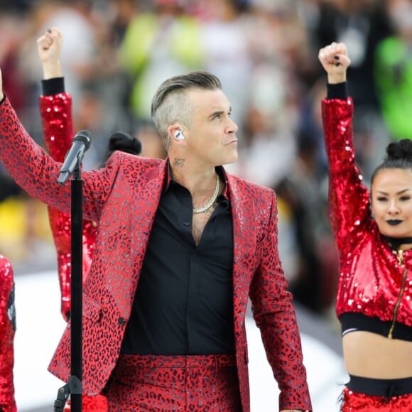 Robbie Williams - Cérémonie et match d'ouverture de la coupe du monde de football 2018 au Complexe olympique Loujniki à Moscou le 14 juin 2018.