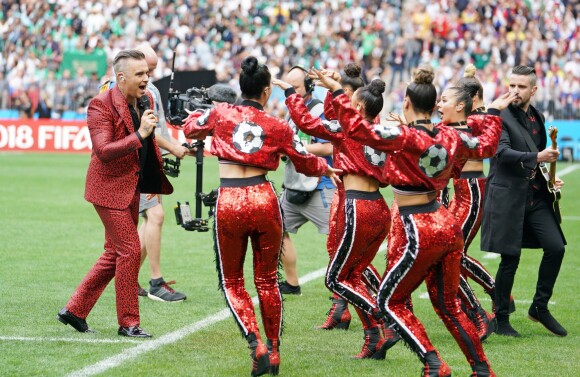 Robbie Williams - Cérémonie et match d'ouverture de la coupe du monde de football 2018 au Complexe olympique Loujniki à Moscou le 14 juin 2018.
