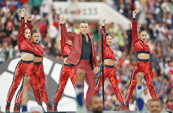 Robbie Williams - Cérémonie et match d'ouverture de la coupe du monde de football 2018 au Complexe olympique Loujniki à Moscou le 14 juin 2018.