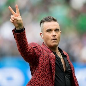 Robbie Williams - Cérémonie et match d'ouverture de la coupe du monde de football 2018 au Complexe olympique Loujniki à Moscou le 14 juin 2018.