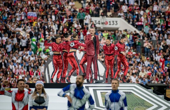 Robbie Williams - Cérémonie et match d'ouverture de la coupe du monde de football 2018 au Complexe olympique Loujniki à Moscou le 14 juin 2018.