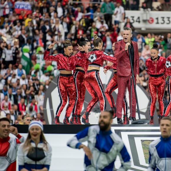 Robbie Williams - Cérémonie et match d'ouverture de la coupe du monde de football 2018 au Complexe olympique Loujniki à Moscou le 14 juin 2018.