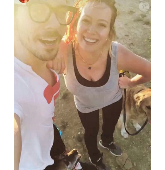 Matthew Koma et Hilary Duff, enceinte, en randonnée sur les hauteurs de Los Angeles. Juin 2018.