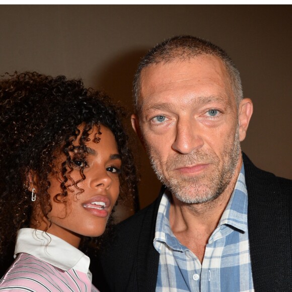 Exclusif - Vincent Cassel et sa compagne Tina Kunakey en backstage du défilé de mode "Alexandre Vauthier", collection Haute-Couture printemps-été 2018, à Paris le 23 janvier 2018. © Veeren / CVS / Bestimage