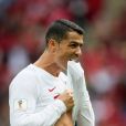 Cristiano Ronaldo lors du Match Portugal - Maroc lors de la Coupe du Monde de football 2018 à Moscou le 20 juin 2018.