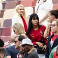 Georgina Rodriguez, la compagne de Cristiano Ronaldo, avec une amie dans les tribunes du match Portugal / Maroc lors de la Coupe du Monde de Football à Moscou. Le 20 juin 2018. © Pierre Perusseau / Bestimage
