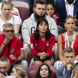 Georgina Rodriguez, la compagne de Cristiano Ronaldo, avec une amie dans les tribunes du match Portugal / Maroc lors de la Coupe du Monde de Football à Moscou. Le 20 juin 2018. © Pierre Perusseau / Bestimage