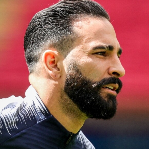 Adil Rami - L'équipe de France de football pendant un entraînement lors de la coupe du monde au stade Kazan Arena à Kazan, Russie, le 14 juin 2018.